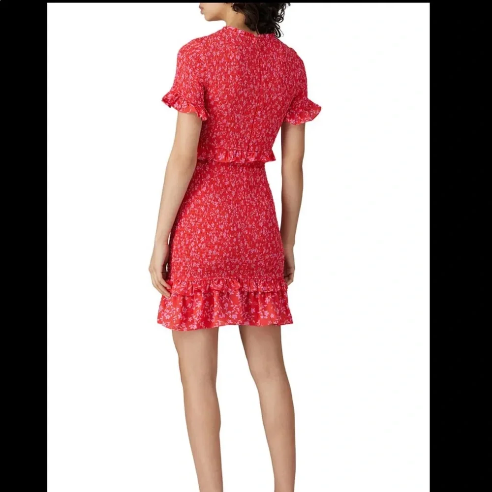 Floral Red Ruffle Dress - Picture 3 of 9